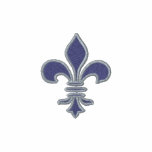 Blue Fleur de Lis Embroidered Shirt