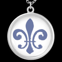 Blue Fleur De Lis necklaces