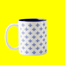 Blue Fleur-de-lis Pattern Mug mugs