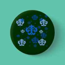 Blue Fleur de Lis Scattered About buttons