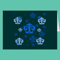Blue Fleur de Lis Scattered About cards