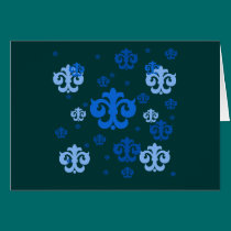 Blue Fleur de Lis Scattered About cards