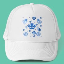 Blue Fleur de Lis Scattered About hats
