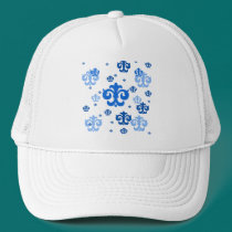 Blue Fleur de Lis Scattered About hats