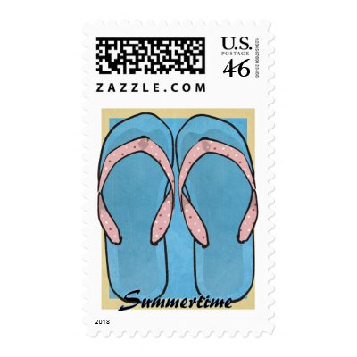 Blue Flip Flops Postage by Customizables