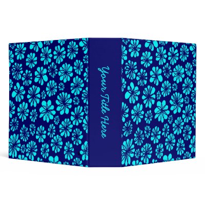 Blue Floral (2.0in) 3 Ring Binders by artberry