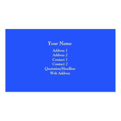 Blue Floral Abstract Day Spa Business Card (back side)