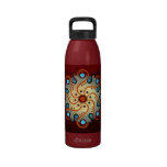 Blue Floral Abstract Vector Art Bottle Drinking Bottle
