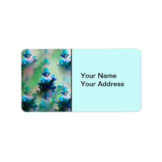 Blue Floral Address Label
