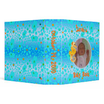 Blue Floral and Yellow Seahorse Baby Book 3 Ring Binders