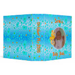 Blue Floral and Yellow Seahorse Baby Book 3 Ring Binders