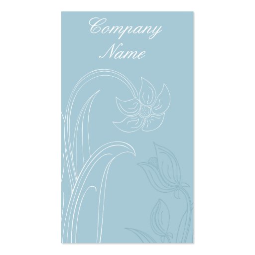 Blue Floral Arrangement Designer Business Cards (back side)