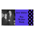 blue floral Best Wishes photo cards