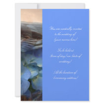 Blue Floral Bird Wedding Invitation