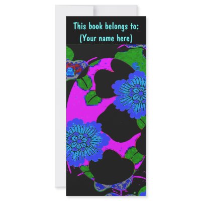 Blue Floral Bookmarks ~ Customize with Your Name! Custom Rack Card by Regella