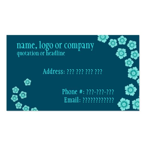 Blue Floral Business Card