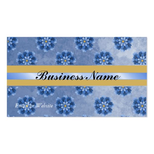 Blue Floral Business Card (back side)