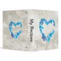 Blue Floral Butterfly Heart binder