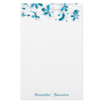 Blue Floral Butterfly Wedding Stationery