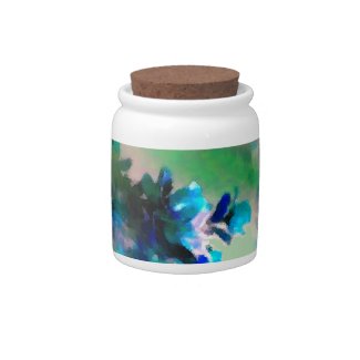 Blue Floral Candy Jar