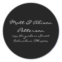 Blue Floral Circle Address Labels/Stickers