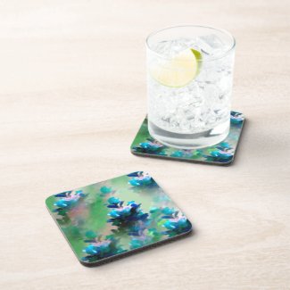 Blue Floral Cork Coaster