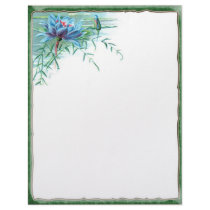 Blue Floral Corner Letterhead by StarStock Blue Floral Corner Letterhead
