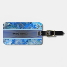 Blue Floral Daisy Pattern Tag For Luggage