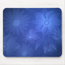 Blue Floral Deco Mousepad by elenaind Blue Floral Deco Mousepad