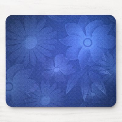 Blue Floral Deco Mousepad by elenaind