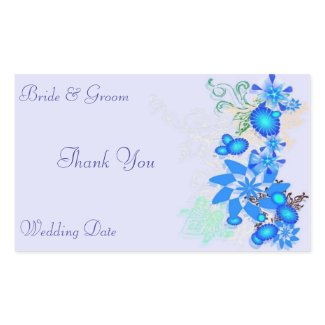 Blue Floral Deco WeddingThank You sticker
