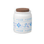 Blue Floral Decorative Candy Jar