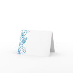 Blue Floral Design Add Your Text Note Card