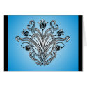 Blue Floral Design Card