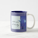 Blue floral design mug