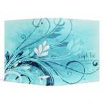 Blue Floral Grunge 3 Ring Binder