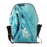 Blue Floral Grunge Courier Bag