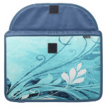 Blue Floral Grunge Sleeves For Macbooks
