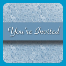 Blue floral invite sticker stickers