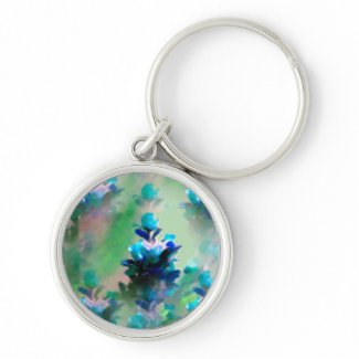 Blue Floral Keychain