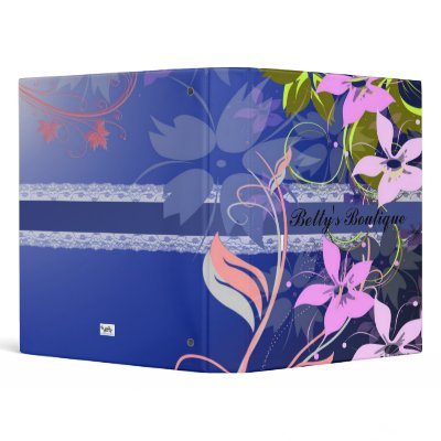 Blue Floral Lace Binder by Ezycardz
