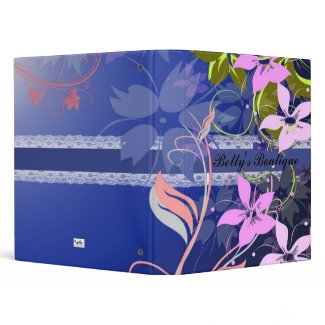 Blue Floral Lace Binder binder