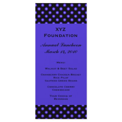 blue floral Menu Rack Card Template by DonnaGraysonAbstract