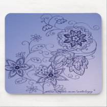 Blue Floral Mousepad mousepads