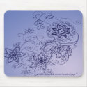 Blue Floral Mousepad by artology Blue Floral Mousepad