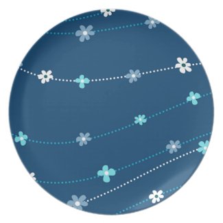 Blue Floral Ornament Plate