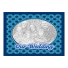 postcard - Add your own photo to this blue floral Our Wedding photo frame poster print.  Available as a poster, or purchase with one of the Frames that Zazzle offers.  A pretty way to show off your wedding photos