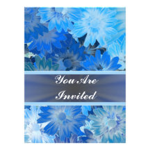 Blue floral pattern any occasion personalized announcement