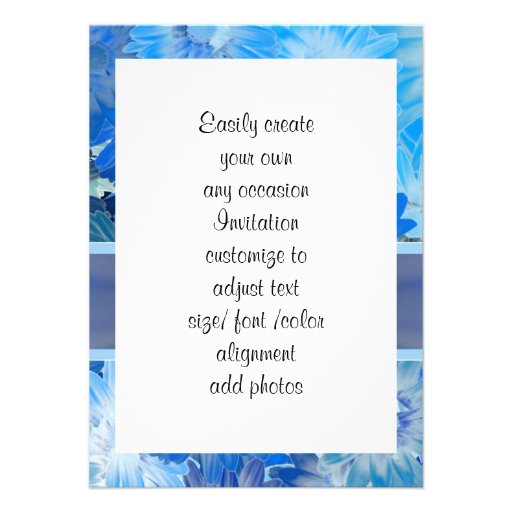 Blue floral pattern any occasion invite