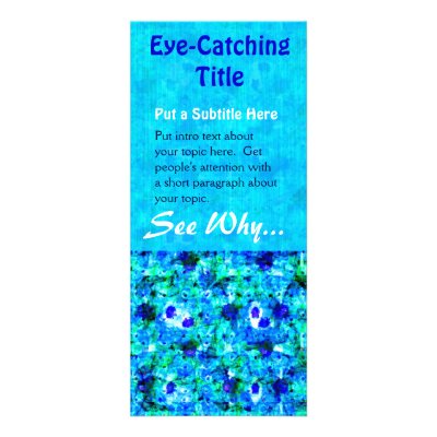 Blue Floral Pattern Business Advert Rack Cards by wingedturtle
